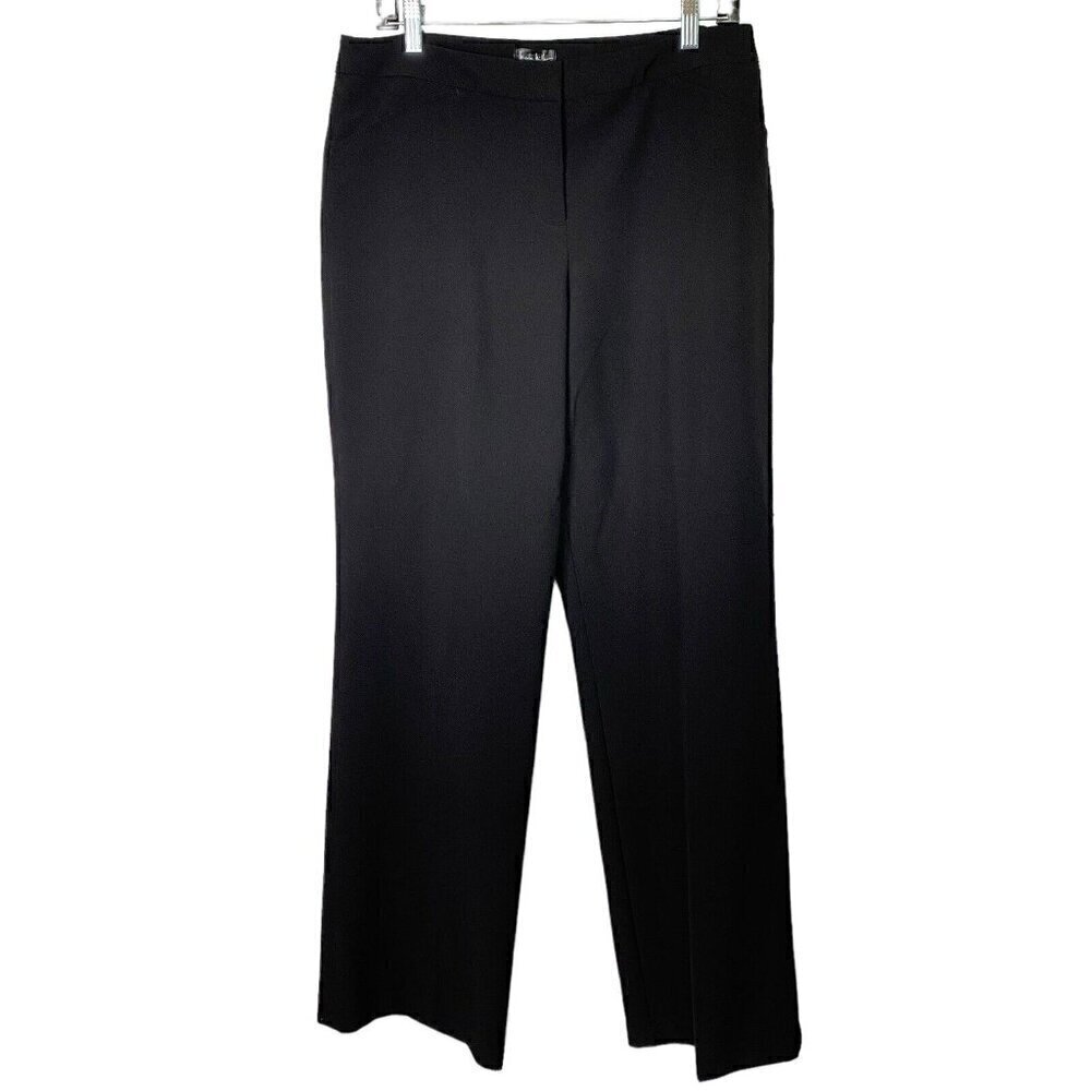 Nicole Miller Dress Career Pants Size 12 Black Front Pockets Style NFON7308